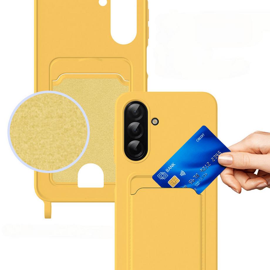 Cover-Discount Galaxy A57 Custodia in silicone con portacarte e tracolla  