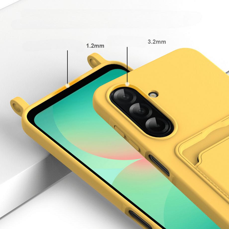 Cover-Discount Galaxy A57 Custodia in silicone con portacarte e tracolla  