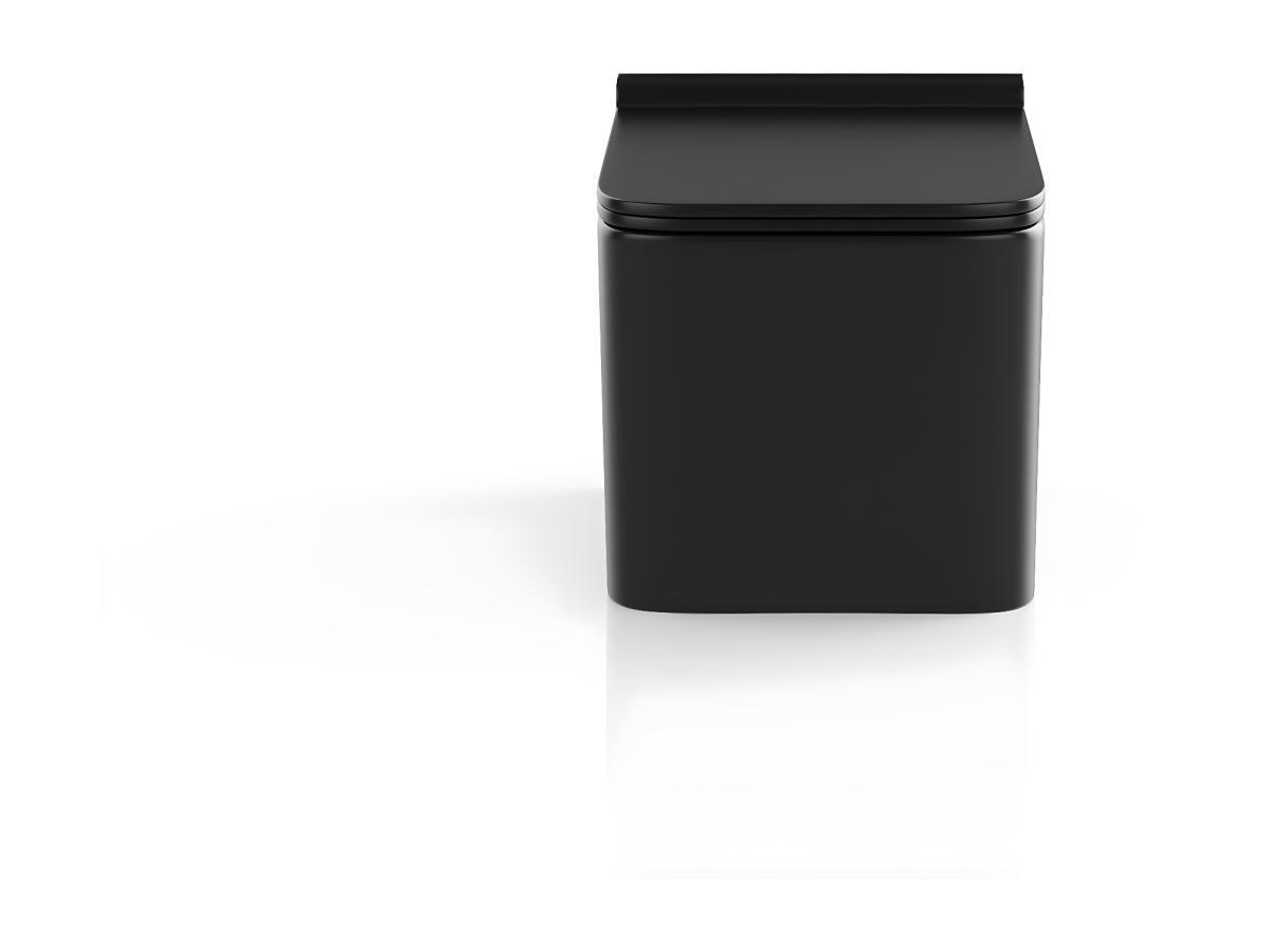Vente-unique WC suspendu noir mat en céramique sans bride - CLEMONA  