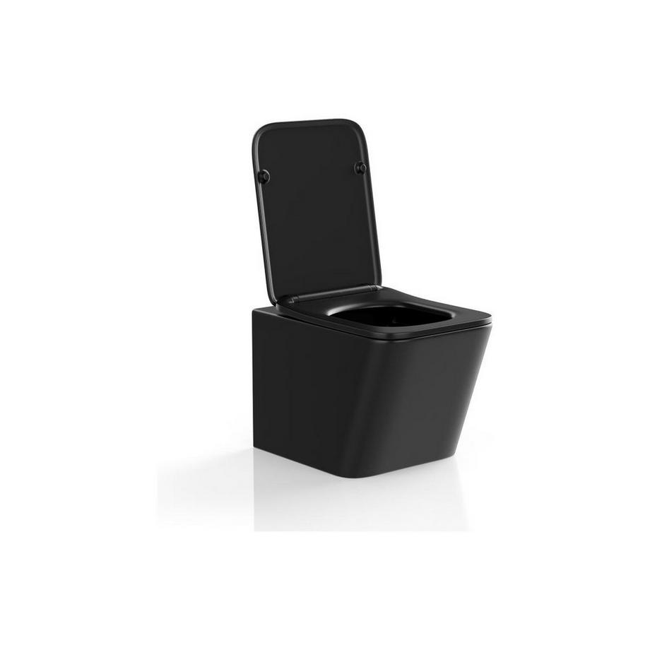 Vente-unique WC sospeso Nero opaco in Ceramica senza flangia CLEMONA  