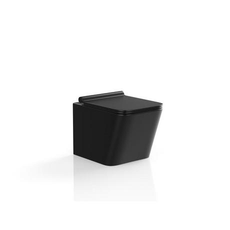 Vente-unique WC suspendu noir mat en céramique sans bride - CLEMONA  