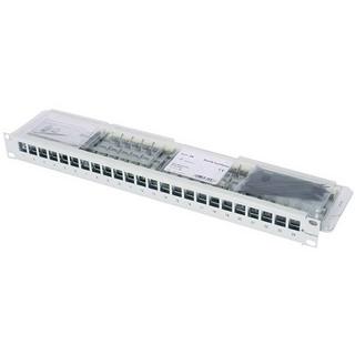 Telegärtner  24 Porte Patchpanel di rete 483 mm (19) CAT 6A 1 U Grigio (RAL 7035) 