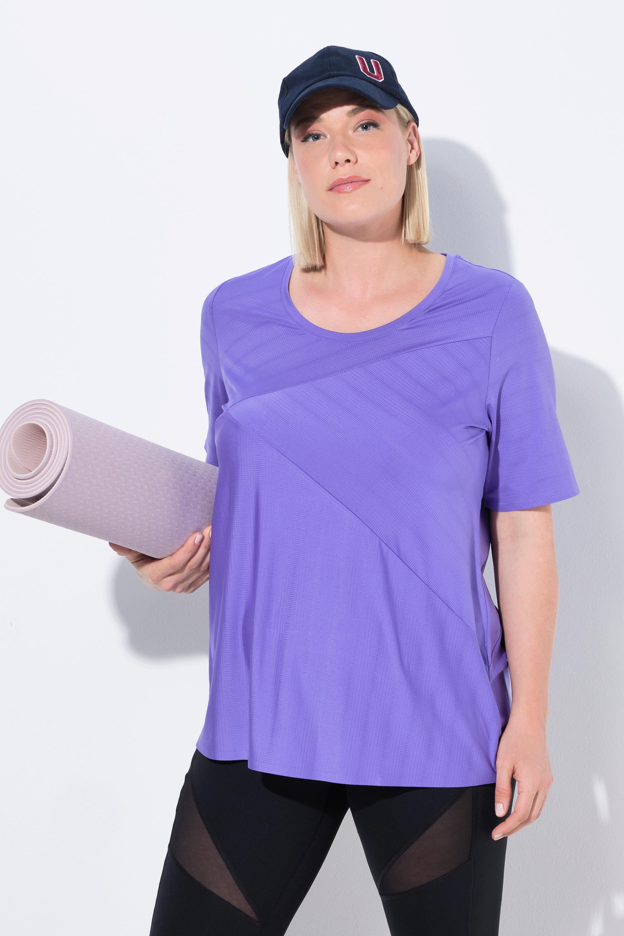 Ulla Popken T-shirt fonctionnel à manches longues col rond séchage rapide  