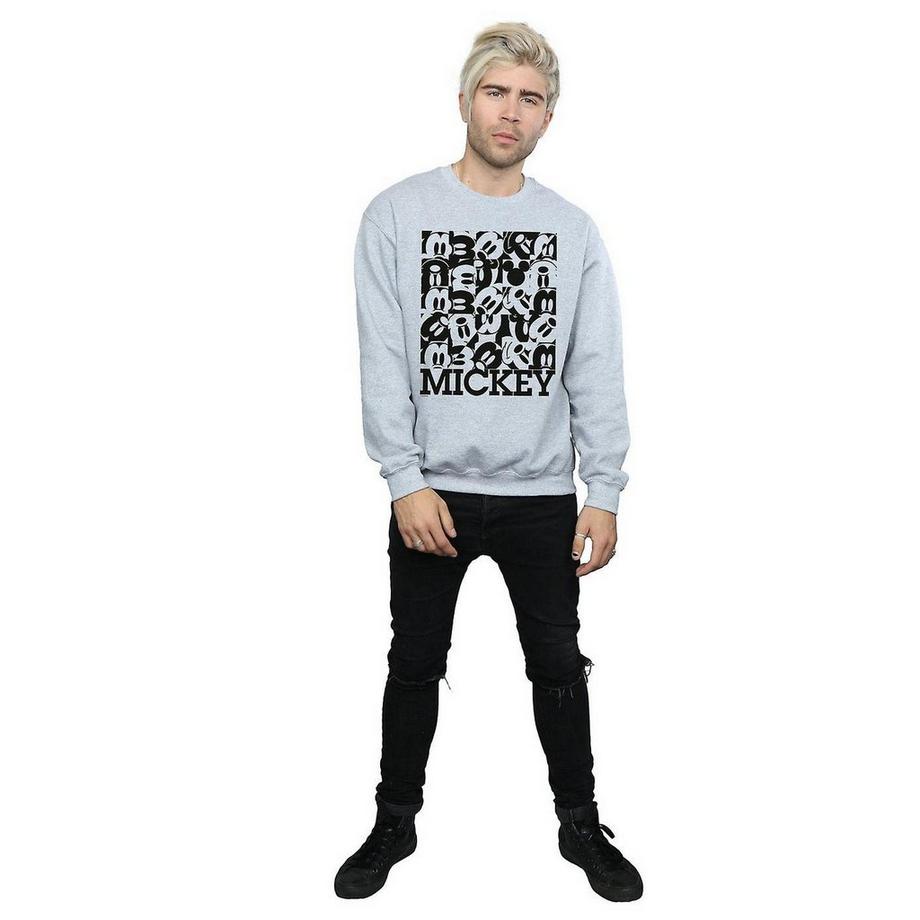 Disney Mickey Mouse Visages Motif Carreaux Sweatshirt  