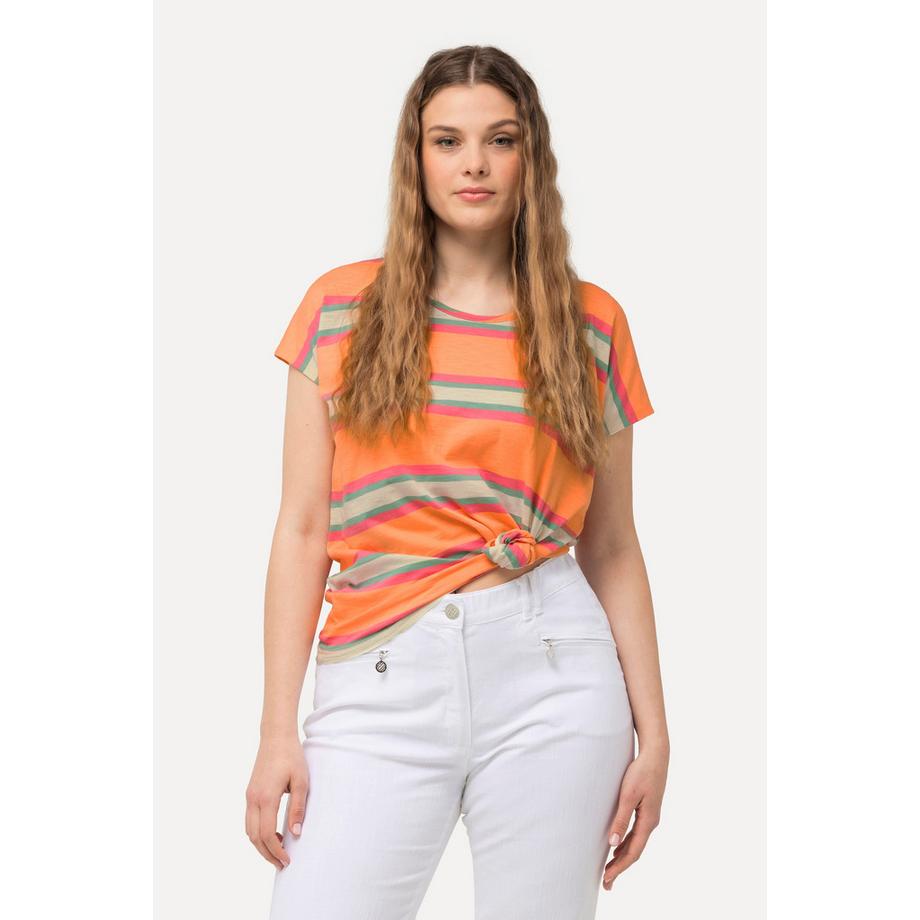 Ulla Popken Oversized Ringel Rundhals T-Shirt  