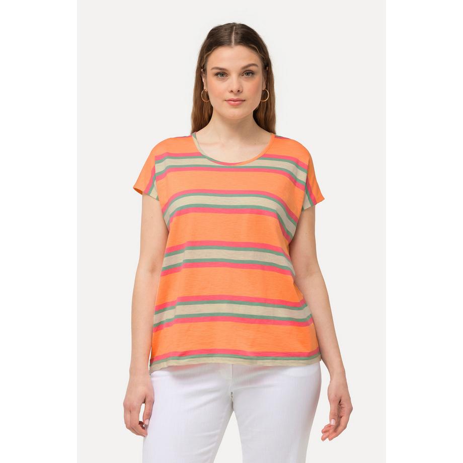 Ulla Popken Oversized Ringel Rundhals T-Shirt  