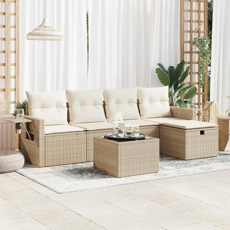 VidaXL Ensemble de canapés de jardin rotin synthétique  