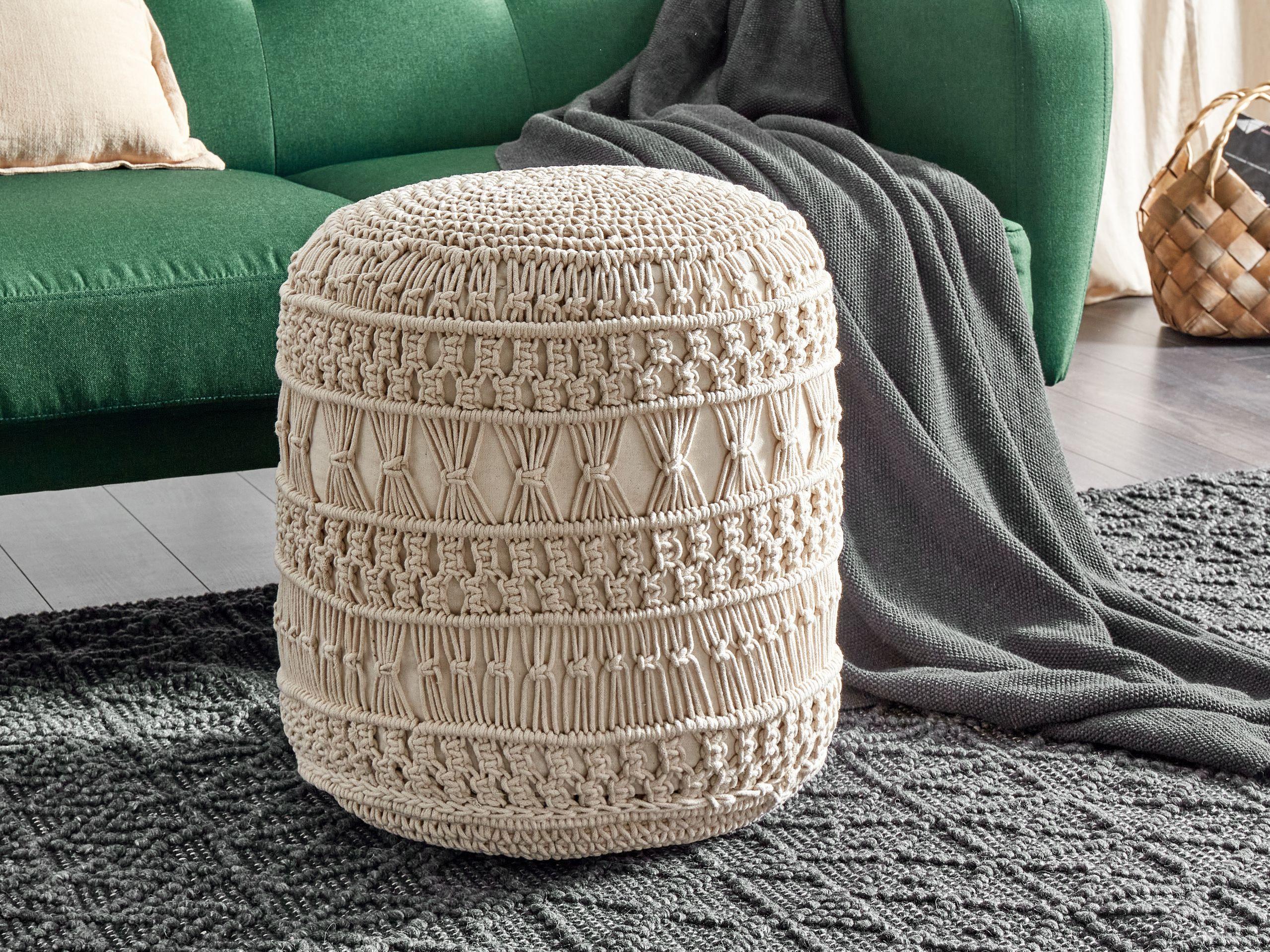 Beliani Pouf en Coton Boho THAKOT  