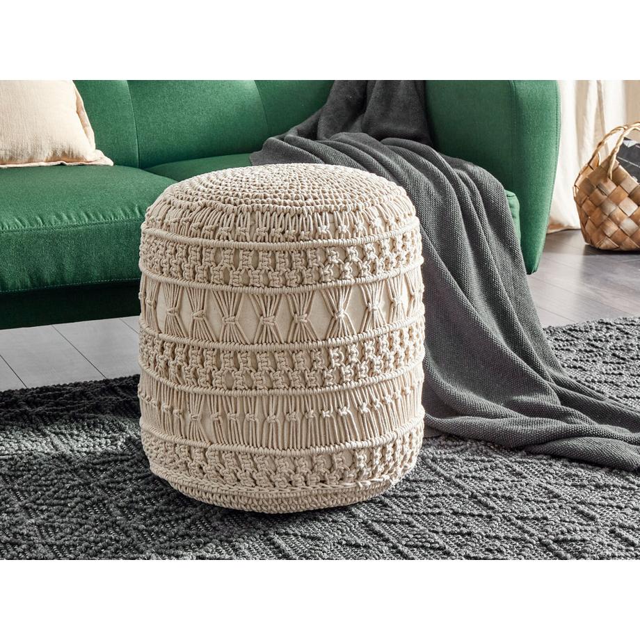 Beliani Pouf aus Baumwolle Boho THAKOT  