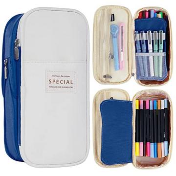 Trousse à crayons, trousse à crayons avec compartiment séparateur, trousse à crayons, grand sac de papeterie, trousse à crayons portable pour l'école et le bureau