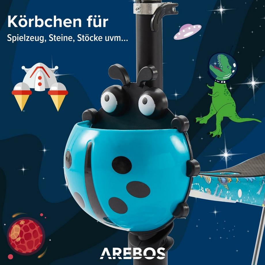 Arebos  AREBOS Monopattino bambini | Kick Scooter City Scooter | Pneumatici LED 