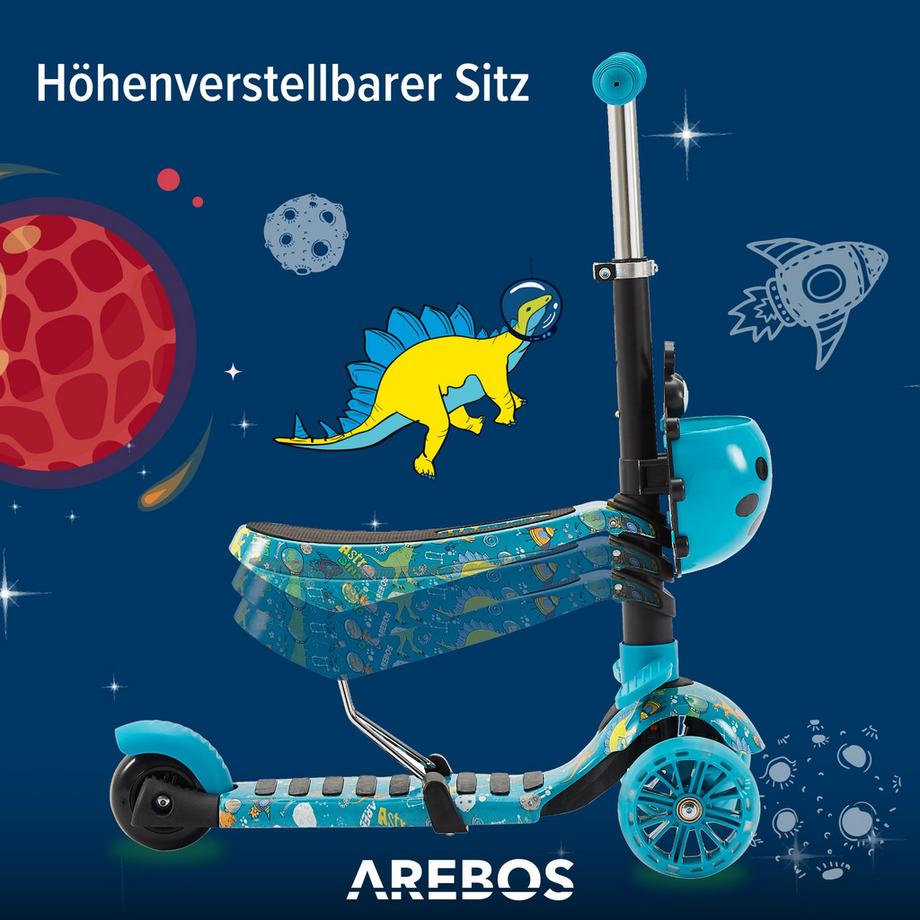 Arebos  AREBOS Monopattino bambini | Kick Scooter City Scooter | Pneumatici LED 