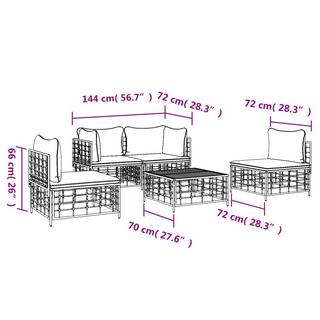 VidaXL set mobili da giardino Polirattan  