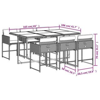 VidaXL set da pranzo da giardino Polirattan  