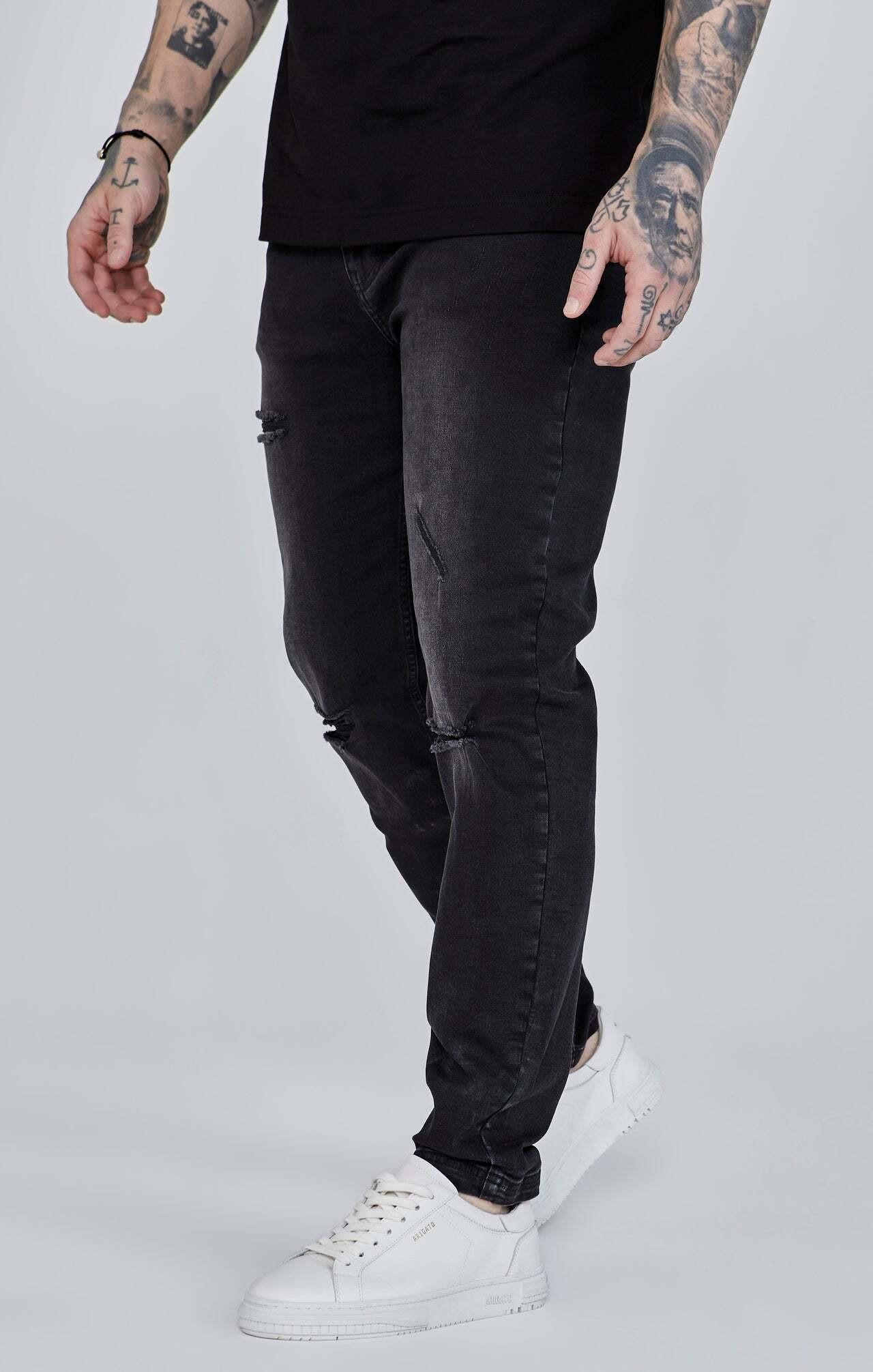 Sik Silk  Jeans Distressed Slim Fit Jeans 