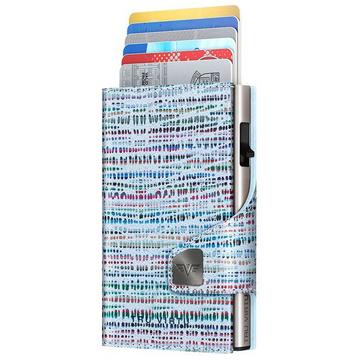 Wallet CLICK & slide Bamboo Blue, argento