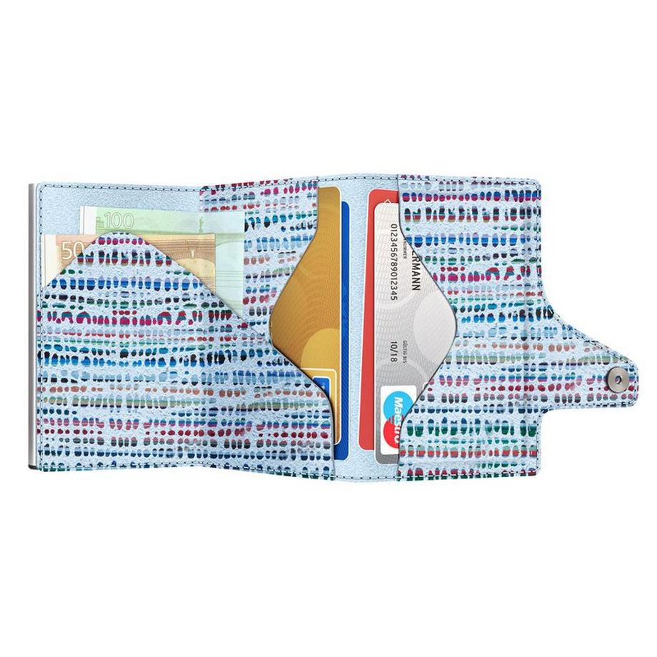 Tru Virtu CLICK & slide Bamboo Blue Wallet  