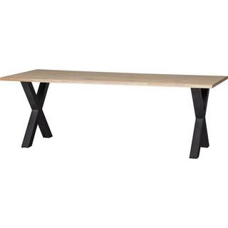 mutoni Table de salle à manger Tablo chêne FSC avec chant d&#039;arbre 199x90 Alkmaar pied  