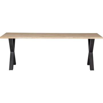 Table de salle à manger Tablo chêne FSC avec chant d&#039;arbre 199x90 Alkmaar pied