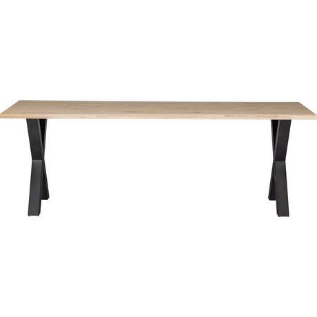 mutoni Table de salle à manger Tablo chêne FSC avec chant d&#039;arbre 199x90 Alkmaar pied  