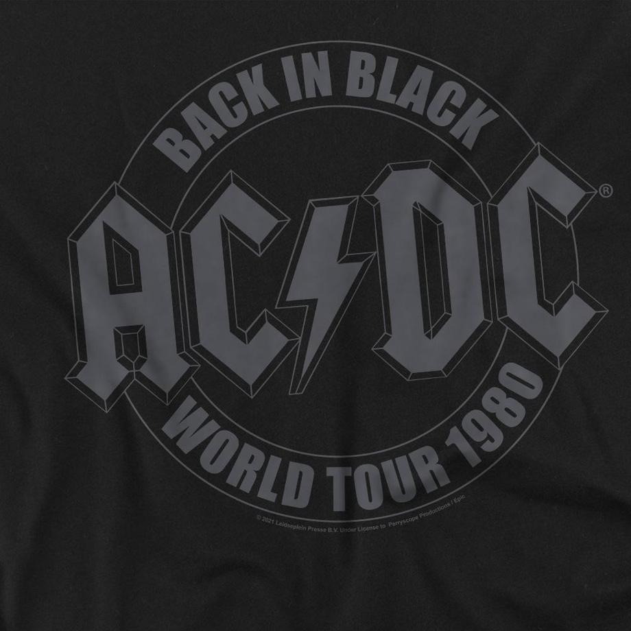 AC/DC Back In Black World Tour 1980 T-Shirt Maniche Lunghe  