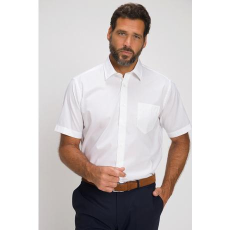 JP1880  Camicia da ufficio dalla vestibilità comoda in tessuto non-stiro con colletto ad apertura inglese e mezze maniche bianco neve 