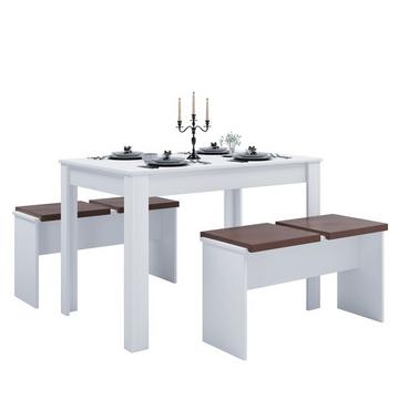 Holz Essgruppe Bank Küchentisch Esstisch Set Tischgruppe Tisch Bänke Esal XL
