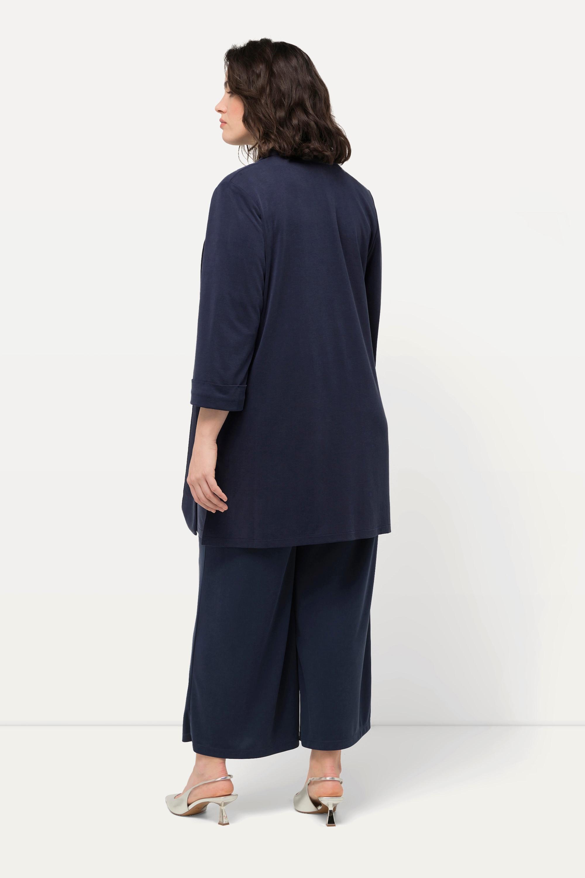 Ulla Popken Blazer in jersey Collo a revers Maniche 3/4 Misto modal  