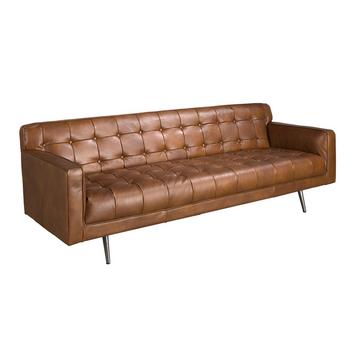 Canapé 3 places Chester en cuir marron foncé