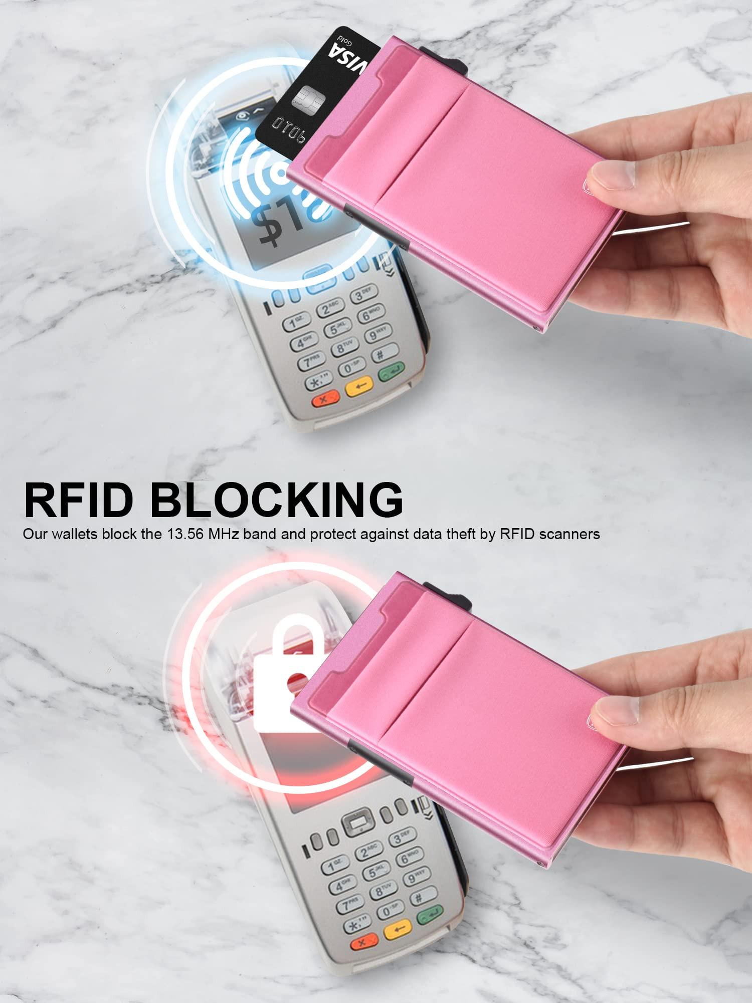 Only-bags.store Minimalistische Pop Up Brieftasche RFID Schutz Kartenhalter mit Münzfach  