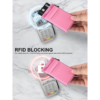 Only-bags.store Minimalistische Pop Up Brieftasche RFID Schutz Kartenhalter mit Münzfach  