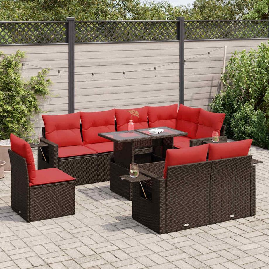 VidaXL Ensemble de canapés de jardin rotin synthétique  