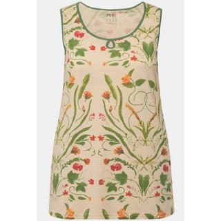 Ulla Popken Top pigiama smanicato floreale scollo a girocollo  