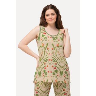 Ulla Popken Top pigiama smanicato floreale scollo a girocollo  