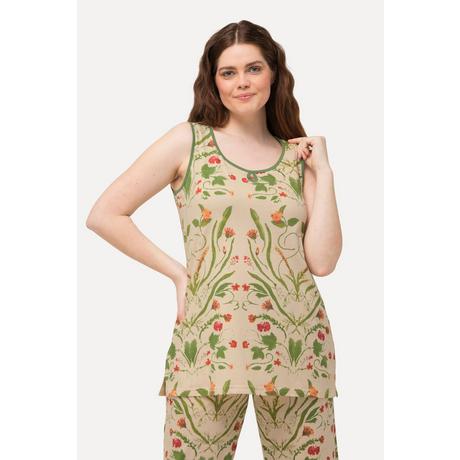 Ulla Popken Top pigiama smanicato floreale scollo a girocollo  