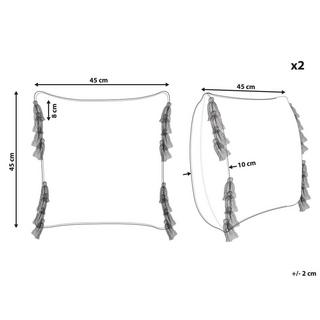 Beliani Lot de 2 coussins en Coton Traditionnel LABLAB  