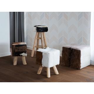 Beliani Hocker aus Lammfell Boho DALTON  