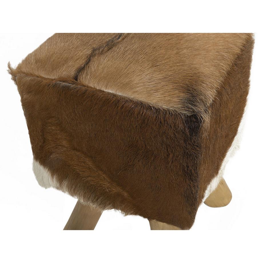 Beliani Repose-pied en Peau d'agneau Boho DALTON  