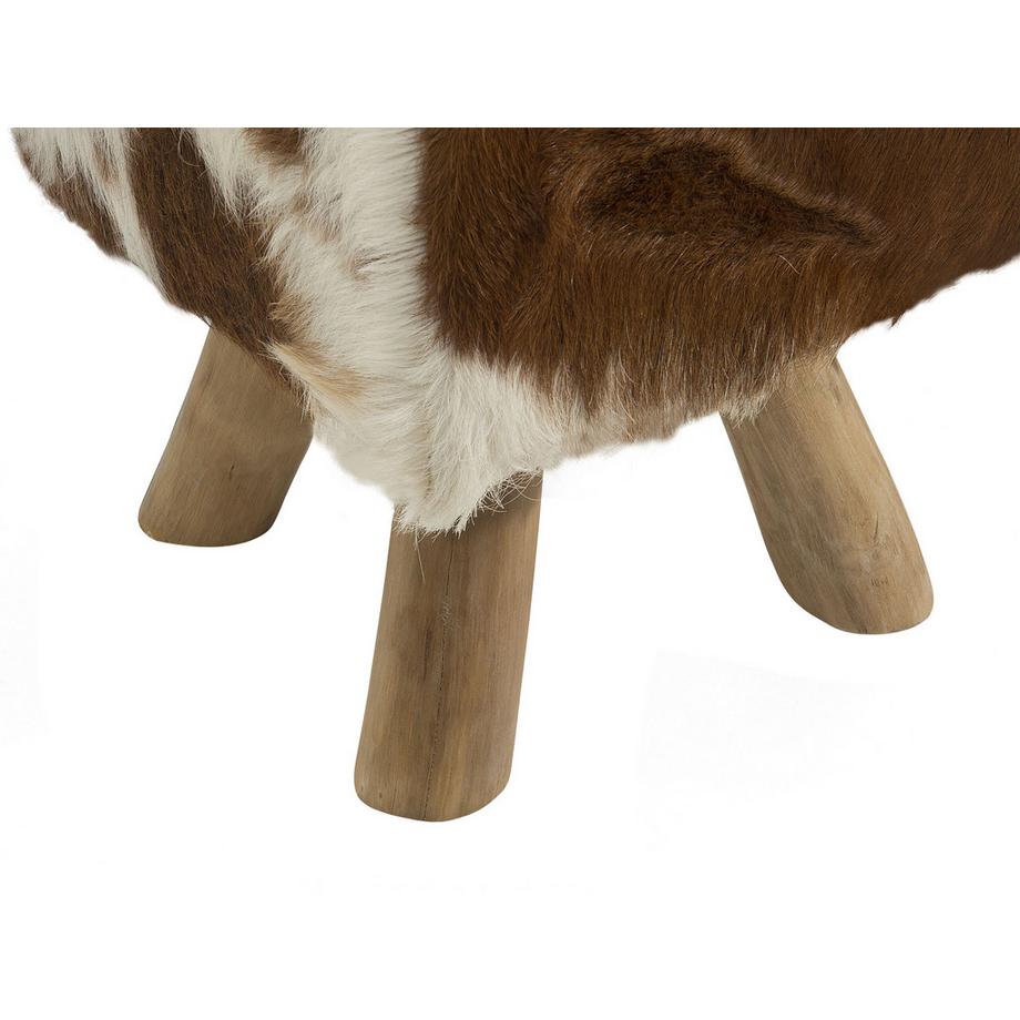 Beliani Repose-pied en Peau d'agneau Boho DALTON  