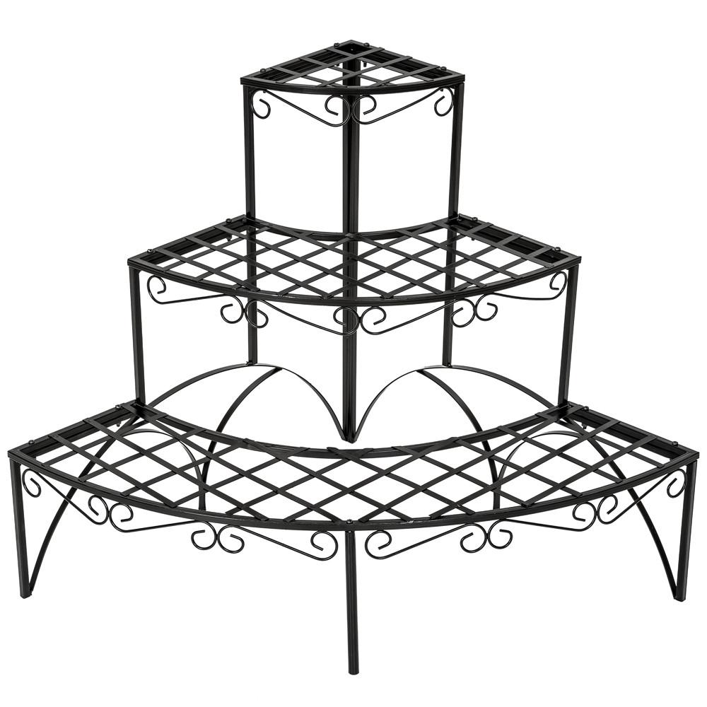 Tectake Etagère pour plantes angle 3 niveaux  