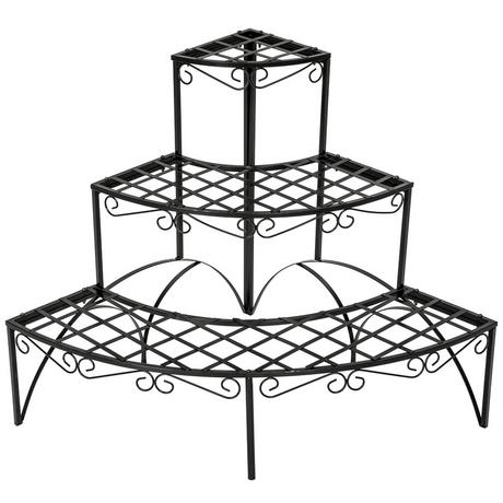 Tectake Etagère pour plantes angle 3 niveaux  