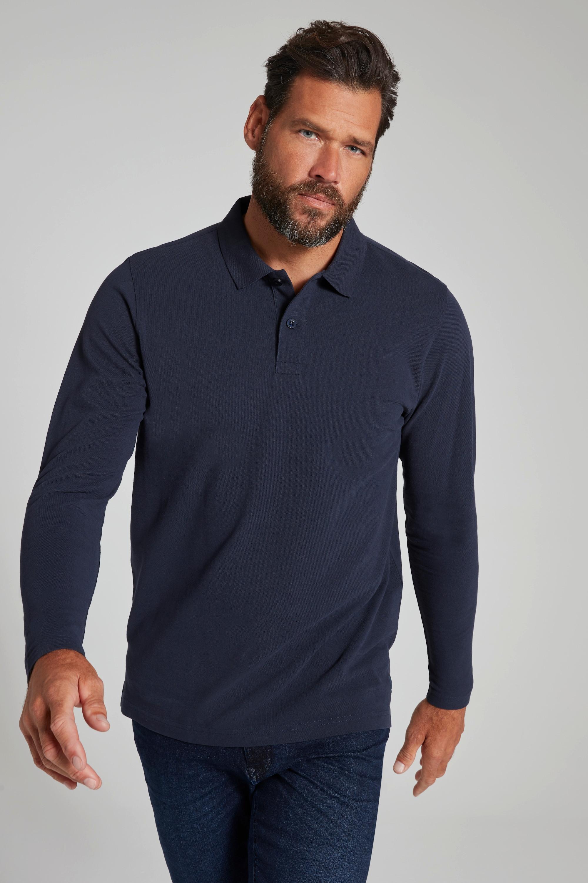 JP1880  Polo Jp 1880 Basic à manches longues, en maille piquée – jusqu'au 8 XL 