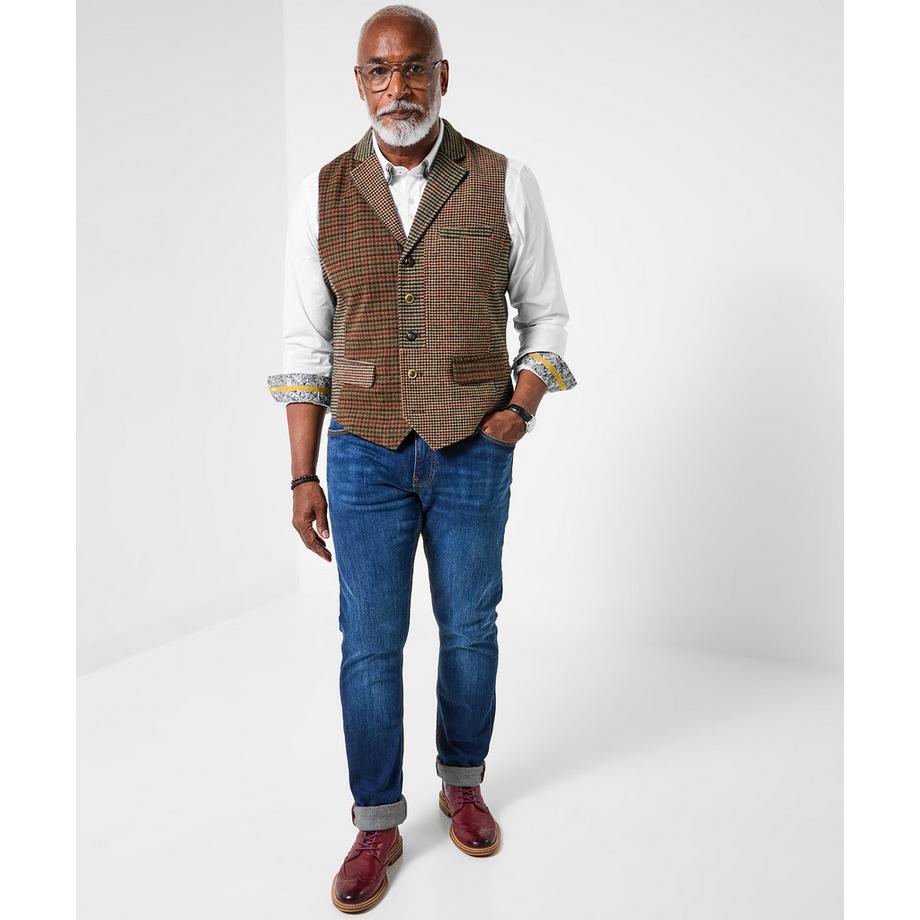 Joe Browns Gilet à Carreaux Regular Fit avec Doublure Contrastante  
