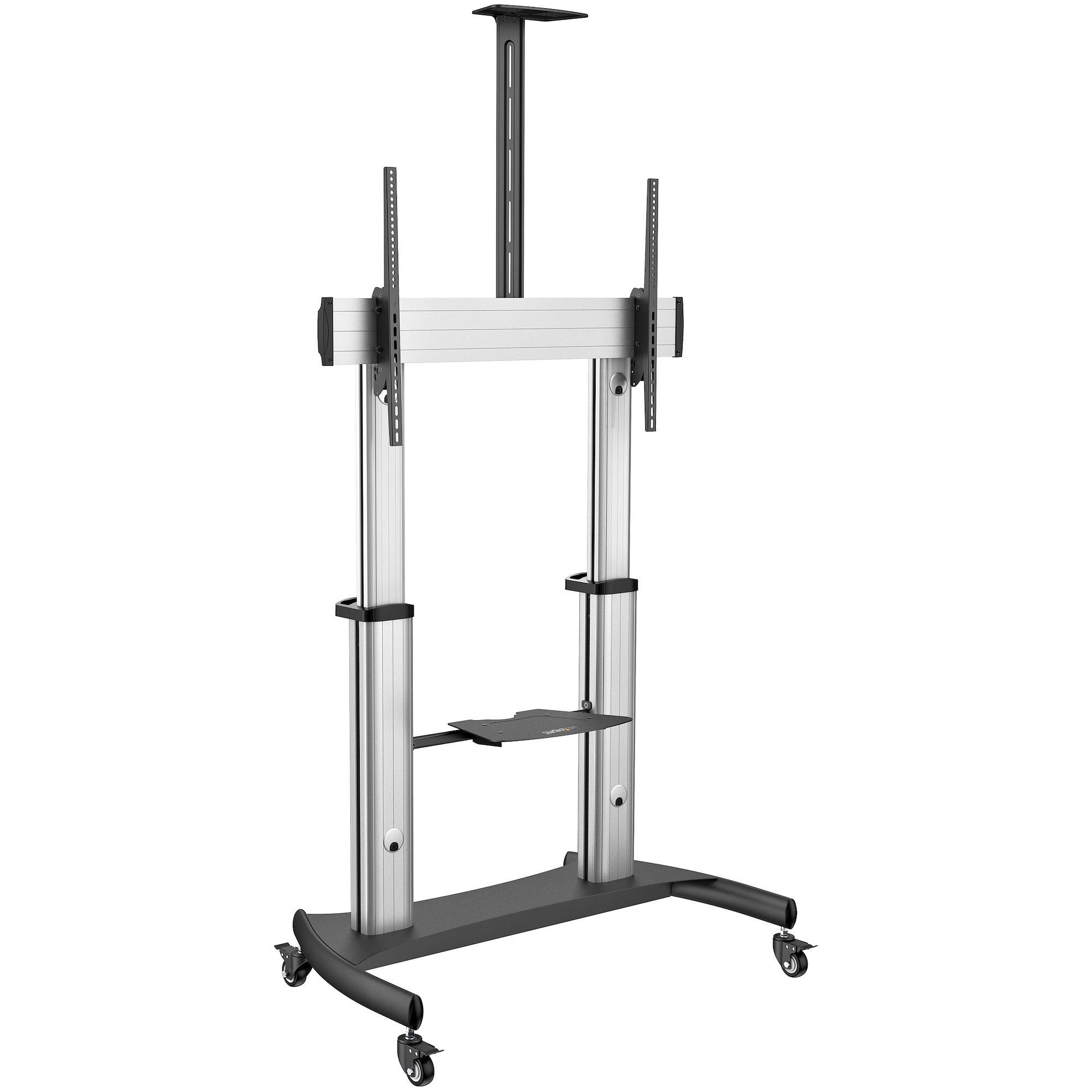 STARTECH.COM  StarTech.com Mobile TV Stand girevole su ruote - Carrello porta TV resistente per schermi da 60-100" (100kg) - Supporto tv da pavimento universale con ripiani 