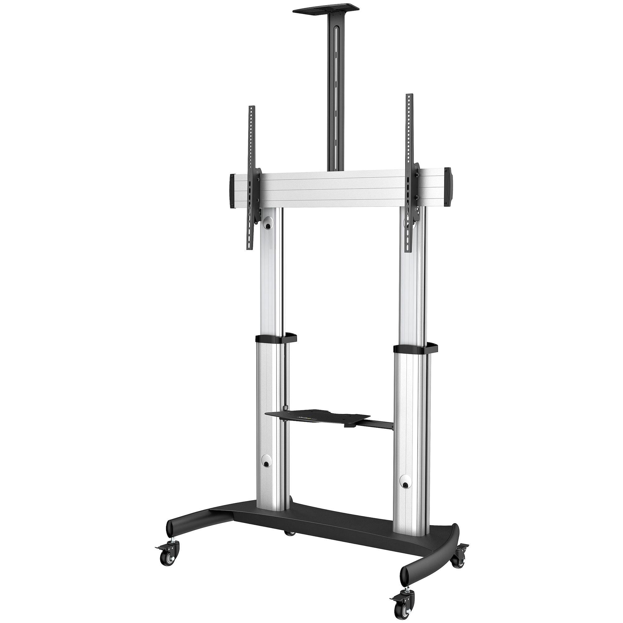 STARTECH.COM  StarTech.com Mobile TV Stand girevole su ruote - Carrello porta TV resistente per schermi da 60-100" (100kg) - Supporto tv da pavimento universale con ripiani 