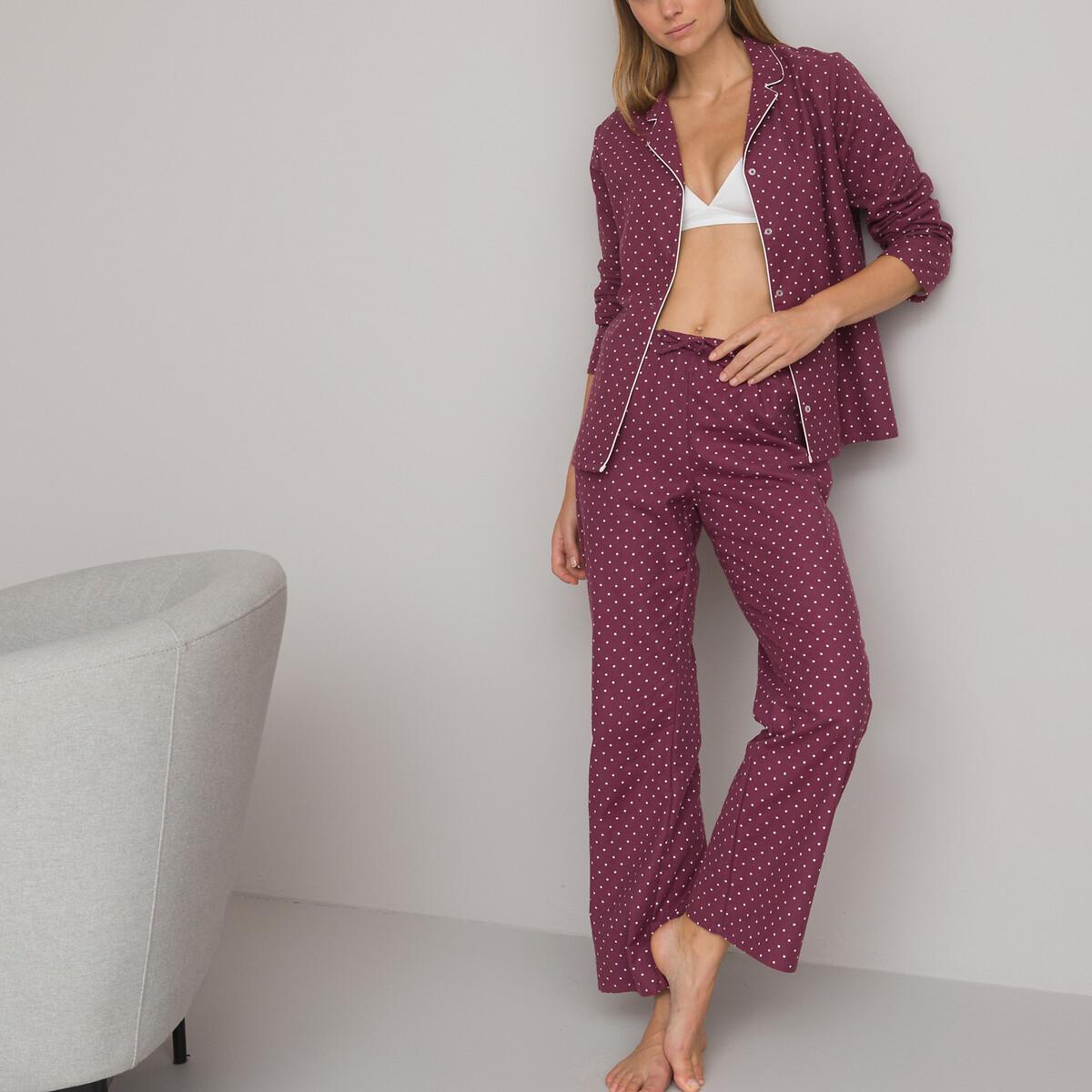 La Redoute Collections  Getupfter Pyjama aus Baumwoll-Plüsch 