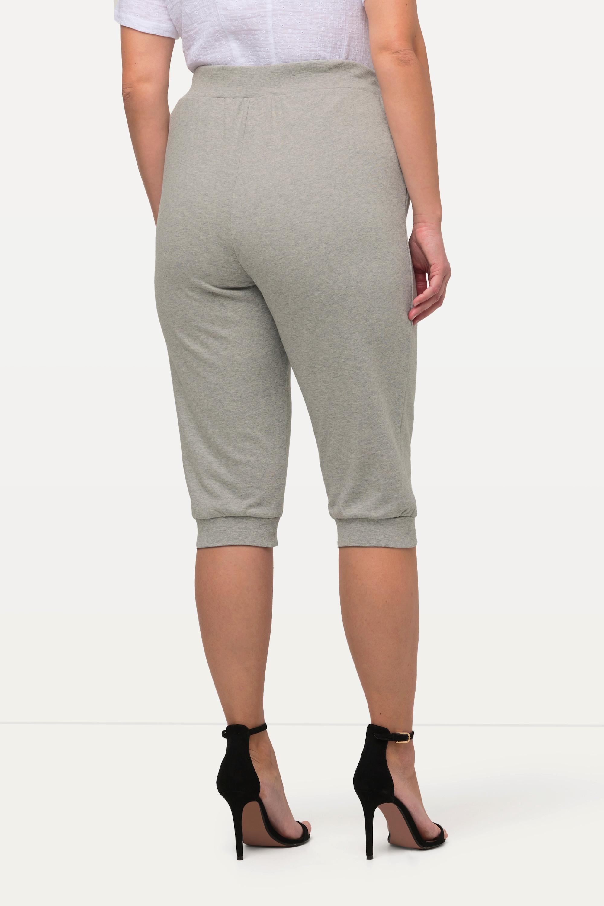 Ulla Popken  Pantalon de jogging, inspiré du costume traditionnel bavarois, broderies, taille élastique, longueur 7/8 