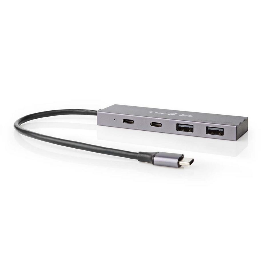 Nedis  USB-hubb | 1x USB-C™ 3.2 Gen 2 Male | 2x USB-A 3.2 Gen 2 Female / 2x USB-C™ 3.2 Gen 2 Female | 4-Port-Anschluss(e) | USB 3.2 Gen 2 | USB ström | 10 Gbps 