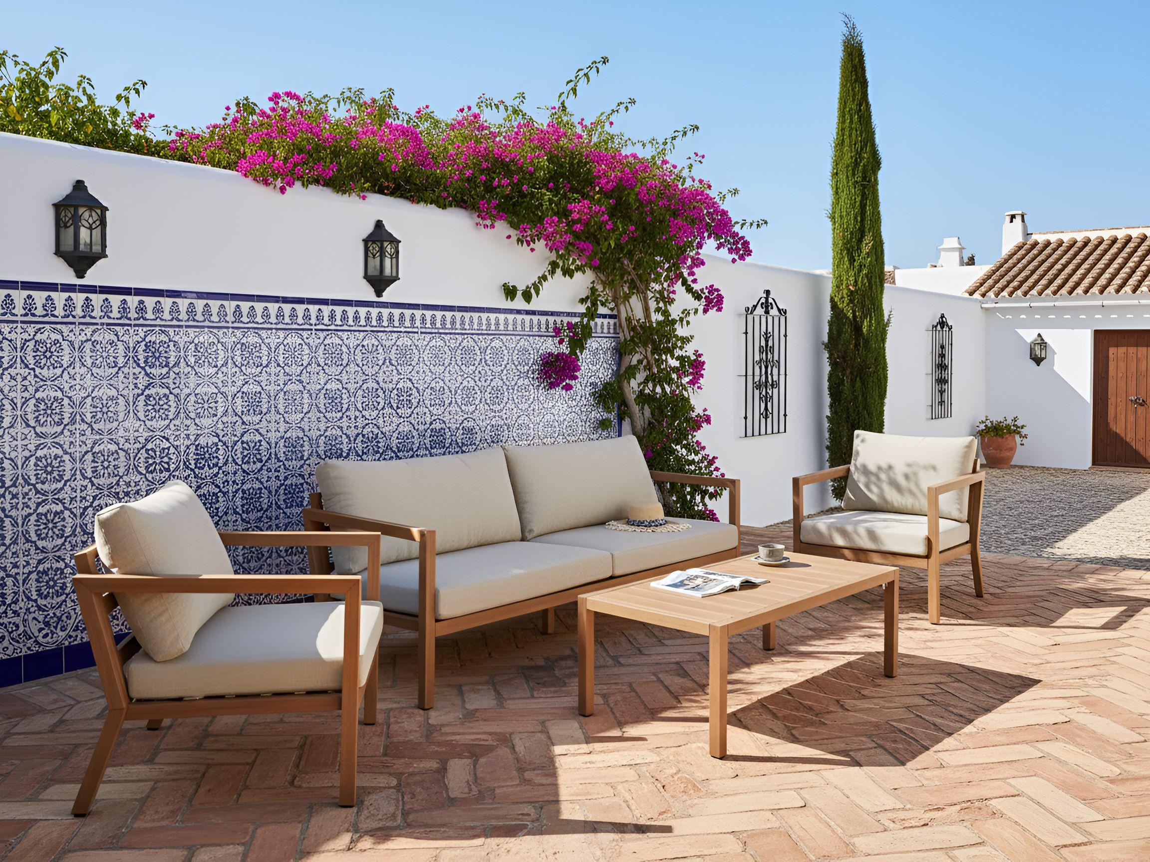 Beliani Set divani con tavolino en Alluminio Mediterraneo ONETA  