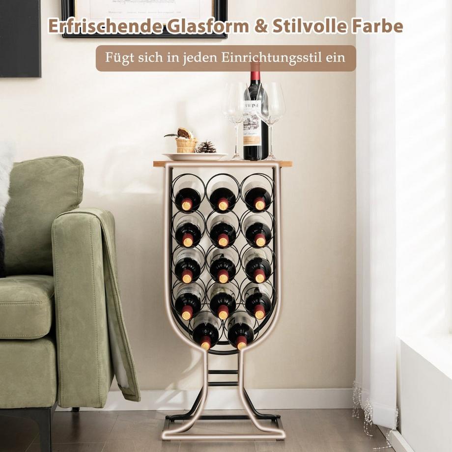 Northix Portabottiglie per 14 bottiglie, ruote  